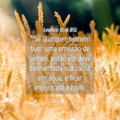Picture 04 - Levítico 15:16 BSL - “'Se qualquer homem tiver uma emissão de - Bible Verse Picture