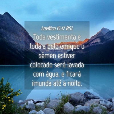 Picture 04 - Levítico 15:17 BSL - Toda vestimenta e toda a pele em que o sêmen - Bible Verse Picture