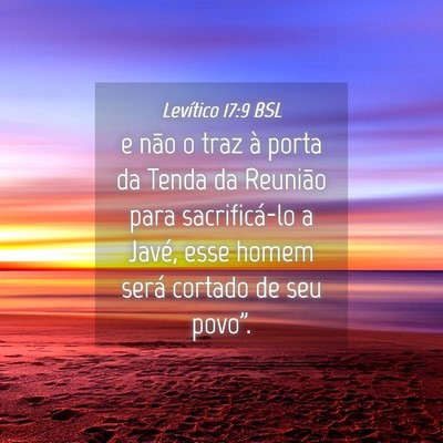 Picture 04 - Levítico 17:9 BSL - e não o traz à porta da Tenda da Reunião para - Bible Verse Picture