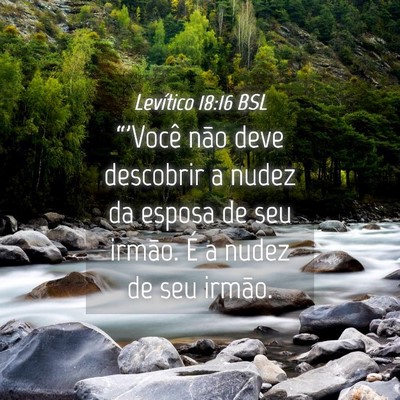 Picture 04 - Levítico 18:16 BSL - “'Você não deve descobrir a nudez da esposa - Bible Verse Picture