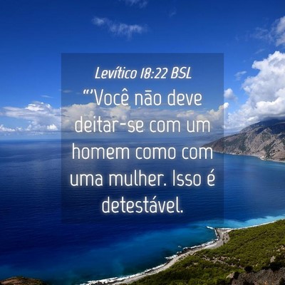 Picture 04 - Levítico 18:22 BSL - “'Você não deve deitar-se com um homem como - Bible Verse Picture