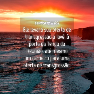 Picture 04 - Levítico 19:21 BSL - Ele levará sua oferta de transgressão a Iavé, - Bible Verse Picture