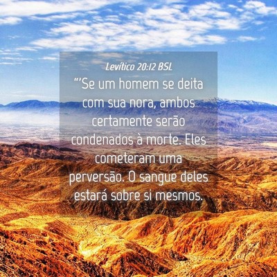 Picture 04 - Levítico 20:12 BSL - “'Se um homem se deita com sua nora, ambos - Bible Verse Picture