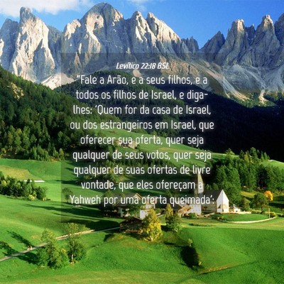 Picture 04 - Levítico 22:18 BSL - “Fale a Arão, e a seus filhos, e a todos os - Bible Verse Picture