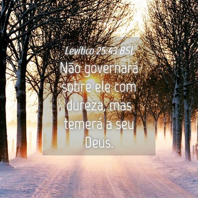 Picture 04 - Levítico 25:43 BSL - Não governará sobre ele com dureza, mas temerá - Bible Verse Picture