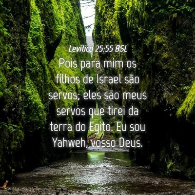 Picture 04 - Levítico 25:55 BSL - Pois para mim os filhos de Israel são servos; - Bible Verse Picture