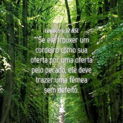 Picture 04 - Levítico 4:32 BSL - “'Se ele trouxer um cordeiro como sua oferta - Bible Verse Picture