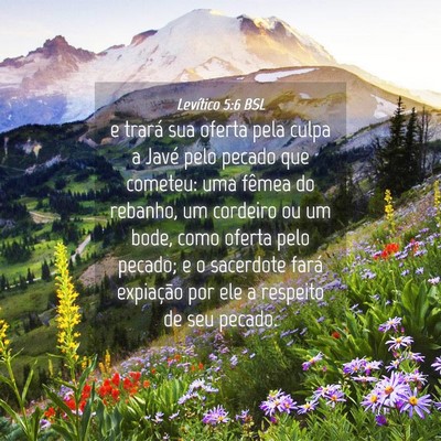 Picture 04 - Levítico 5:6 BSL - e trará sua oferta pela culpa a Javé pelo - Bible Verse Picture