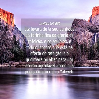 Picture 04 - Levítico 6:15 BSL - Ele levará de lá seu punhado da farinha fina da - Bible Verse Picture