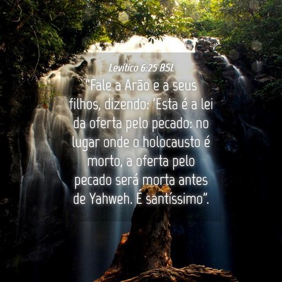 Picture 04 - Levítico 6:25 BSL - “Fale a Arão e a seus filhos, dizendo: 'Esta - Bible Verse Picture
