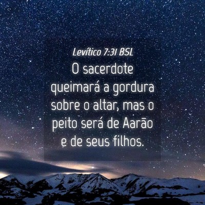 Picture 04 - Levítico 7:31 BSL - O sacerdote queimará a gordura sobre o altar, - Bible Verse Picture