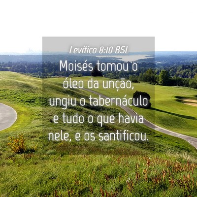 Picture 04 - Levítico 8:10 BSL - Moisés tomou o óleo da unção, ungiu o - Bible Verse Picture