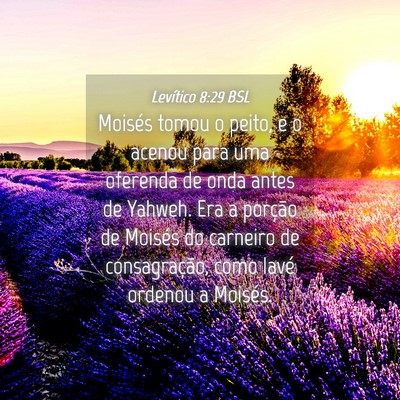 Picture 04 - Levítico 8:29 BSL - Moisés tomou o peito, e o acenou para uma - Bible Verse Picture