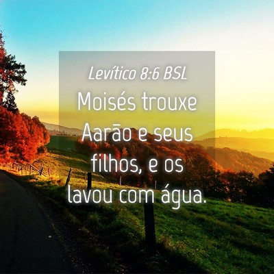 Picture 04 - Levítico 8:6 BSL - Moisés trouxe Aarão e seus filhos, e os lavou - Bible Verse Picture