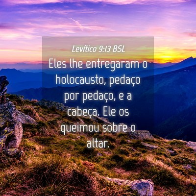 Picture 04 - Levítico 9:13 BSL - Eles lhe entregaram o holocausto, pedaço por - Bible Verse Picture