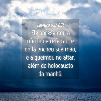 Picture 04 - Levítico 9:17 BSL - Ele apresentou a oferta de refeição, e de lá - Bible Verse Picture