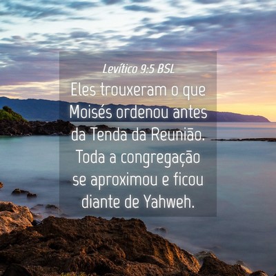 Picture 04 - Levítico 9:5 BSL - Eles trouxeram o que Moisés ordenou antes da - Bible Verse Picture