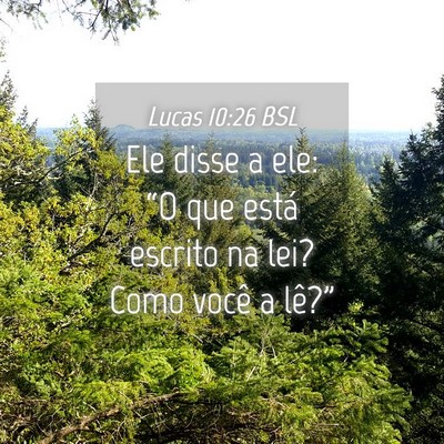 Picture 04 - Lucas 10:26 BSL - Ele disse a ele: “O que está escrito na lei? - Bible Verse Picture
