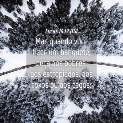 Picture 04 - Lucas 14:13 BSL - Mas quando você fizer um banquete, peça aos - Bible Verse Picture