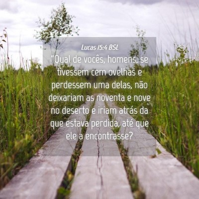 Picture 04 - Lucas 15:4 BSL - “Qual de vocês, homens, se tivessem cem - Bible Verse Picture