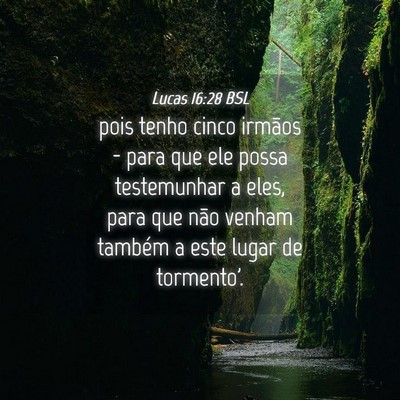 Picture 04 - Lucas 16:28 BSL - pois tenho cinco irmãos - para que ele possa - Bible Verse Picture