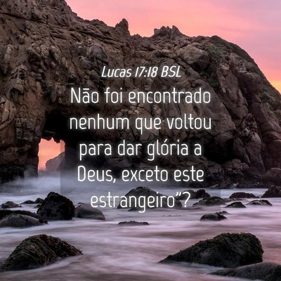 Picture 04 - Lucas 17:18 BSL - Não foi encontrado nenhum que voltou para dar - Bible Verse Picture