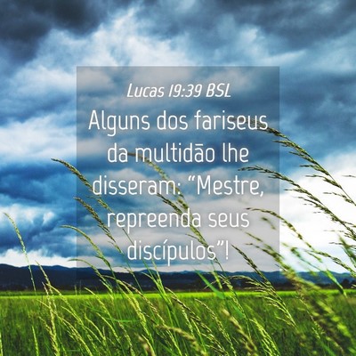 Picture 04 - Lucas 19:39 BSL - Alguns dos fariseus da multidão lhe disseram: - Bible Verse Picture