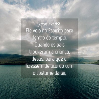 Picture 04 - Lucas 2:27 BSL - Ele veio no Espírito para dentro do templo. - Bible Verse Picture
