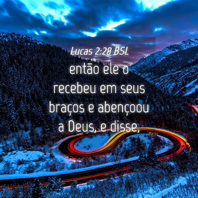 Picture 04 - Lucas 2:28 BSL - então ele o recebeu em seus braços e abençoou - Bible Verse Picture