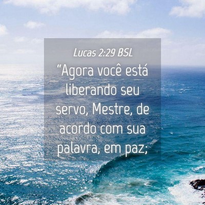 Picture 04 - Lucas 2:29 BSL - “Agora você está liberando seu servo, Mestre, - Bible Verse Picture