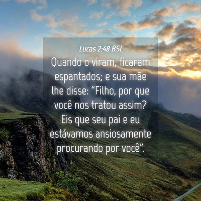 Picture 04 - Lucas 2:48 BSL - Quando o viram, ficaram espantados; e sua mãe - Bible Verse Picture
