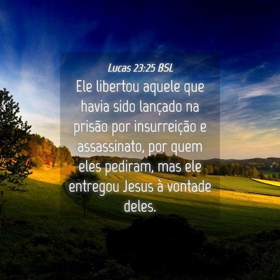 Picture 04 - Lucas 23:25 BSL - Ele libertou aquele que havia sido lançado na - Bible Verse Picture