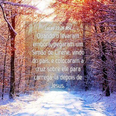 Picture 04 - Lucas 23:26 BSL - Quando o levaram embora, pegaram um Simão de - Bible Verse Picture