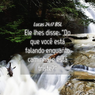 Picture 04 - Lucas 24:17 BSL - Ele lhes disse: “Do que você está falando - Bible Verse Picture