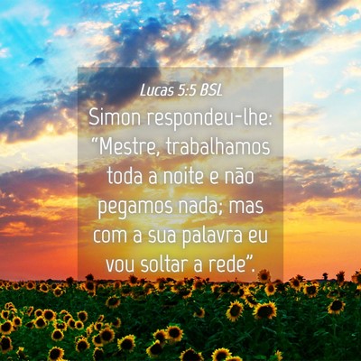 Picture 04 - Lucas 5:5 BSL - Simon respondeu-lhe: “Mestre, trabalhamos toda - Bible Verse Picture