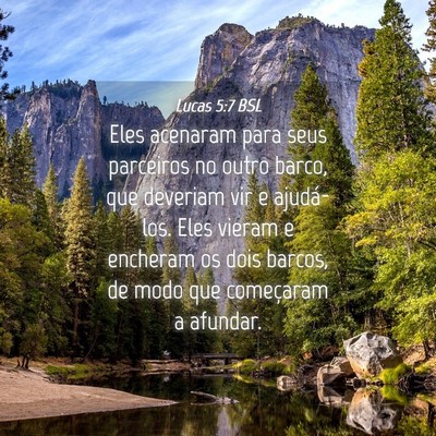 Picture 04 - Lucas 5:7 BSL - Eles acenaram para seus parceiros no outro barco, - Bible Verse Picture