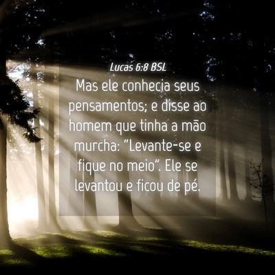 Picture 04 - Lucas 6:8 BSL - Mas ele conhecia seus pensamentos; e disse ao - Bible Verse Picture