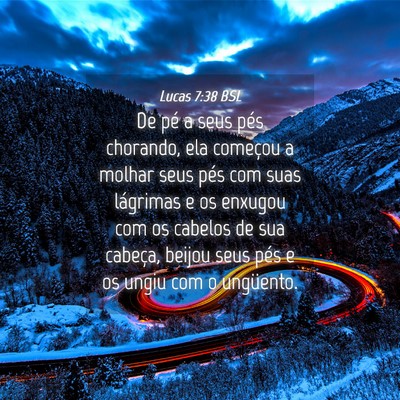 Picture 04 - Lucas 7:38 BSL - De pé a seus pés chorando, ela começou a - Bible Verse Picture