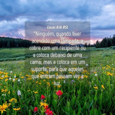 Picture 04 - Lucas 8:16 BSL - “Ninguém, quando tiver acendido uma lâmpada, - Bible Verse Picture