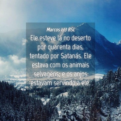 Picture 04 - Marcos 1:13 BSL - Ele esteve lá no deserto por quarenta dias, - Bible Verse Picture