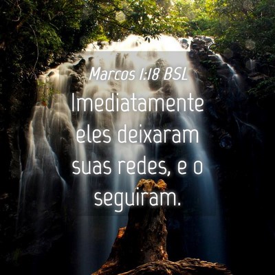 Picture 04 - Marcos 1:18 BSL - Imediatamente eles deixaram suas redes, e o - Bible Verse Picture