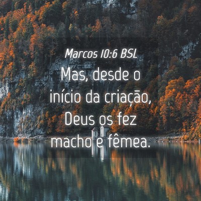 Picture 04 - Marcos 10:6 BSL - Mas, desde o início da criação, Deus os fez - Bible Verse Picture