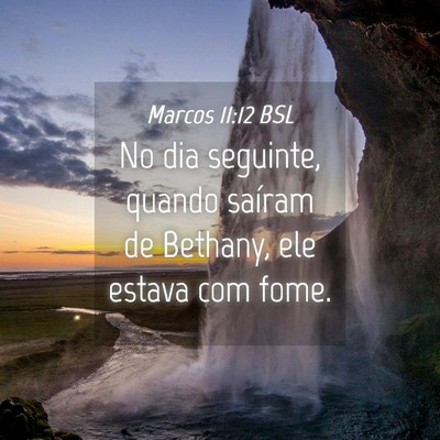 Picture 04 - Marcos 11:12 BSL - No dia seguinte, quando saíram de Bethany, ele - Bible Verse Picture