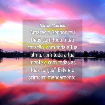 Picture 04 - Marcos 12:30 BSL - Amarás o Senhor teu Deus com todo o teu - Bible Verse Picture