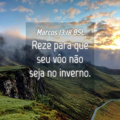 Picture 04 - Marcos 13:18 BSL - Reze para que seu vôo não seja no - Bible Verse Picture