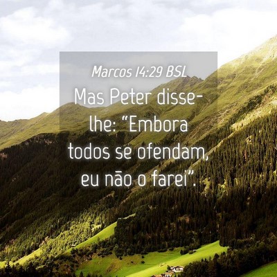 Picture 04 - Marcos 14:29 BSL - Mas Peter disse-lhe: “Embora todos se ofendam, - Bible Verse Picture