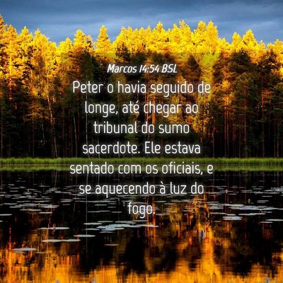 Picture 04 - Marcos 14:54 BSL - Peter o havia seguido de longe, até chegar ao - Bible Verse Picture
