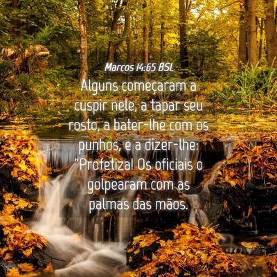Picture 04 - Marcos 14:65 BSL - Alguns começaram a cuspir nele, a tapar seu - Bible Verse Picture