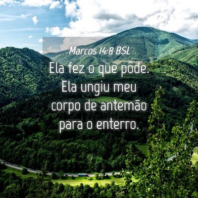 Picture 04 - Marcos 14:8 BSL - Ela fez o que pôde. Ela ungiu meu corpo de - Bible Verse Picture