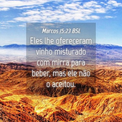 Picture 04 - Marcos 15:23 BSL - Eles lhe ofereceram vinho misturado com mirra - Bible Verse Picture